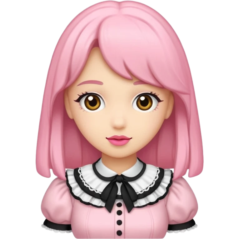 Fiyonklu ve pembe lolita fakat erkek giyisin emoji