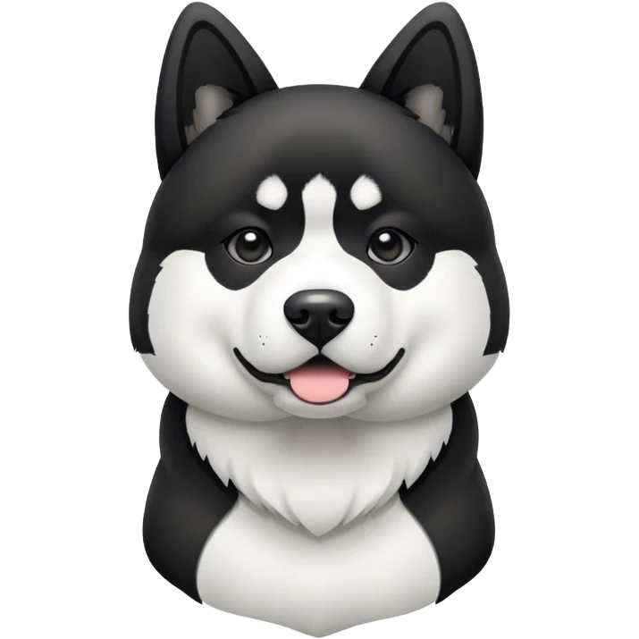 Dog black and white Akita  emoji