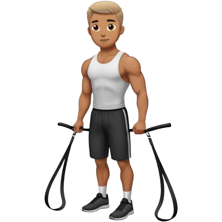 man standing on resistance band emoji