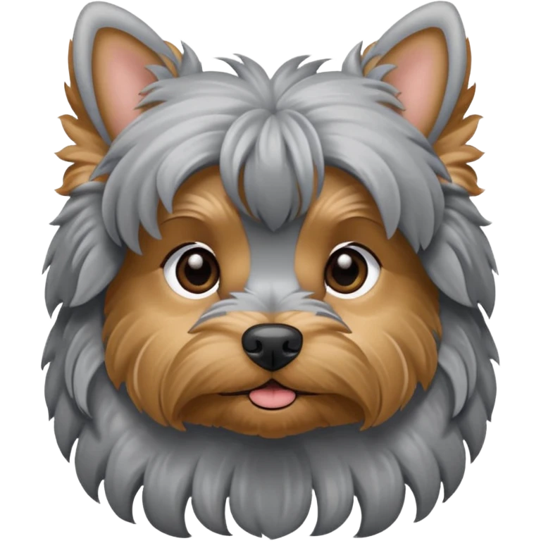 Gray curl yorkie dog emoji