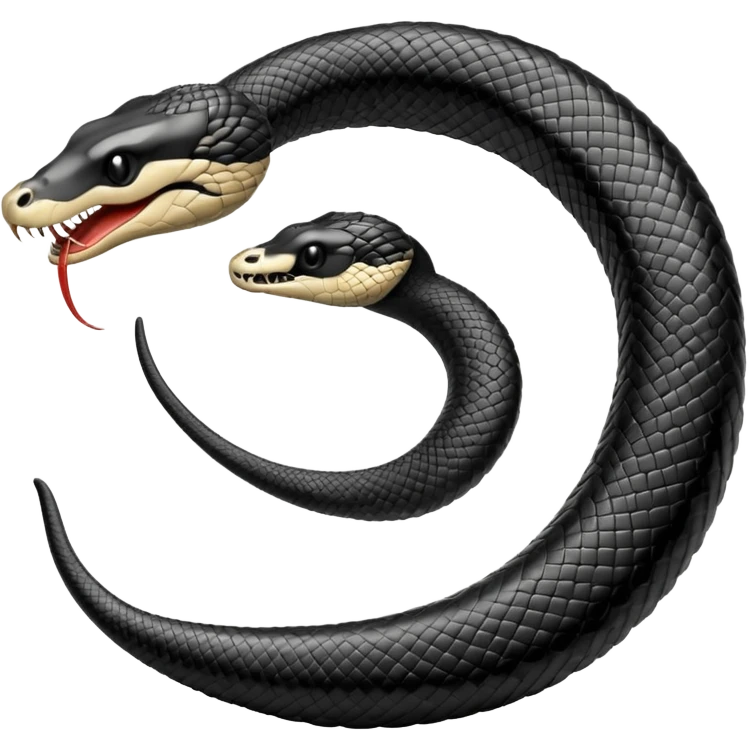 Faça o ouroboros a cobra comendo seu próprio rabo em preto e branco, o rabo da cobra tem q estar dentro de sua própria boca emoji
