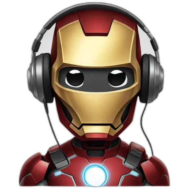 ironman playing dj emoji