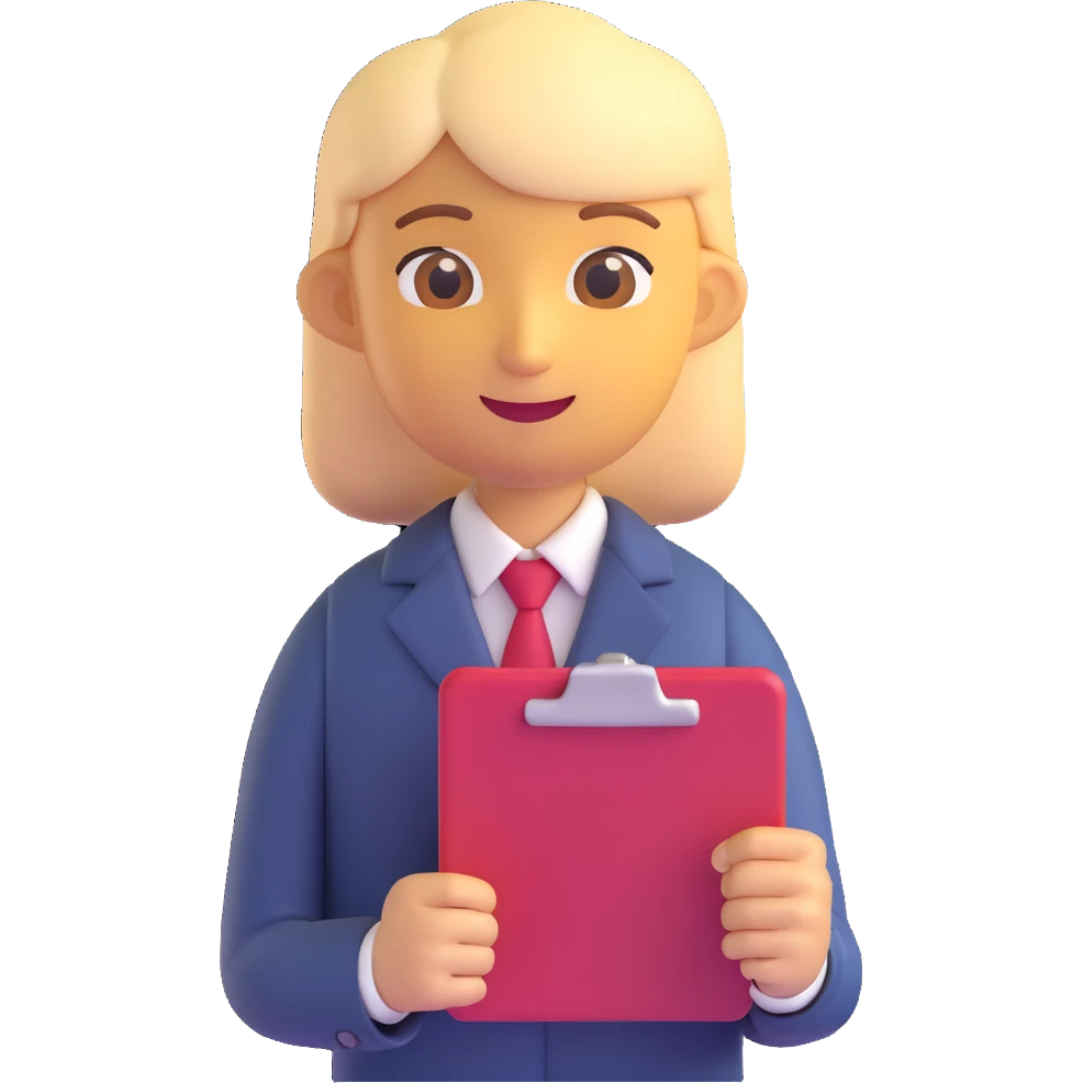 product owner emoji, business person with a clipboard, confident expression emoji