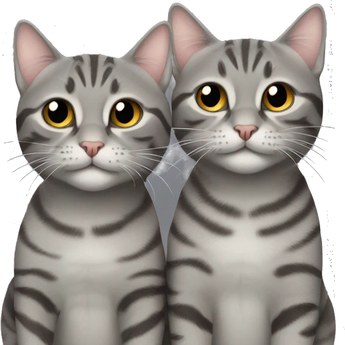 two gray tabby cats emoji