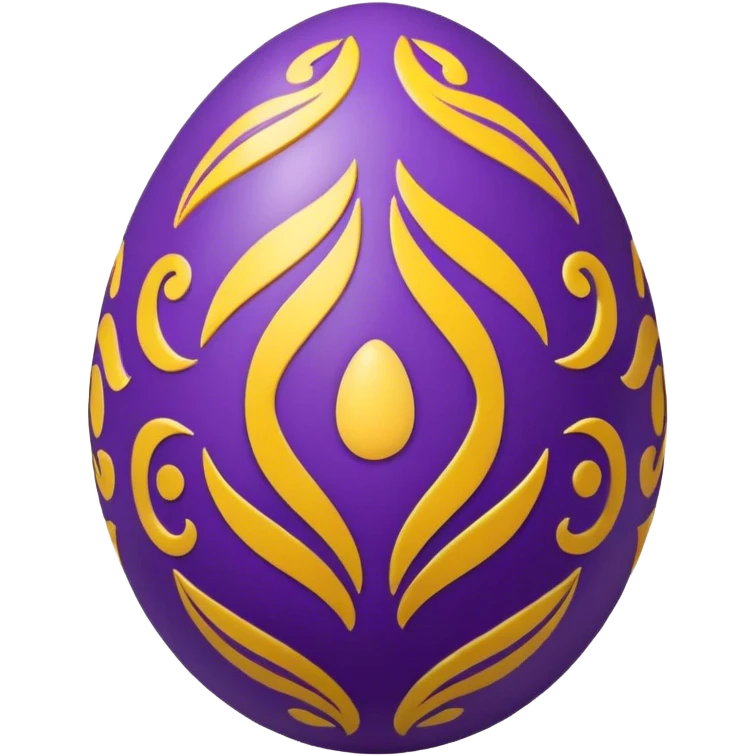 decor egg, symmetry simple pattern, purple and yellow emoji
