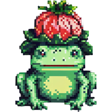 strawberry frog pixel art style emoji