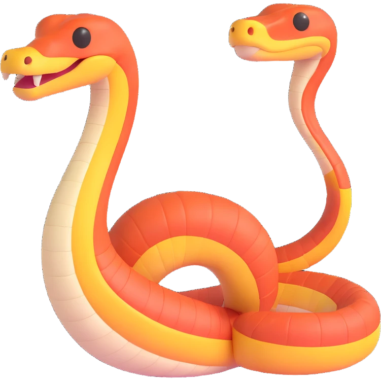 python regius detailed realistic,, full image flat  side profile 75% front facing full  design in 3d soft l centered composition 
cartoon style 140x140 pixels emoji