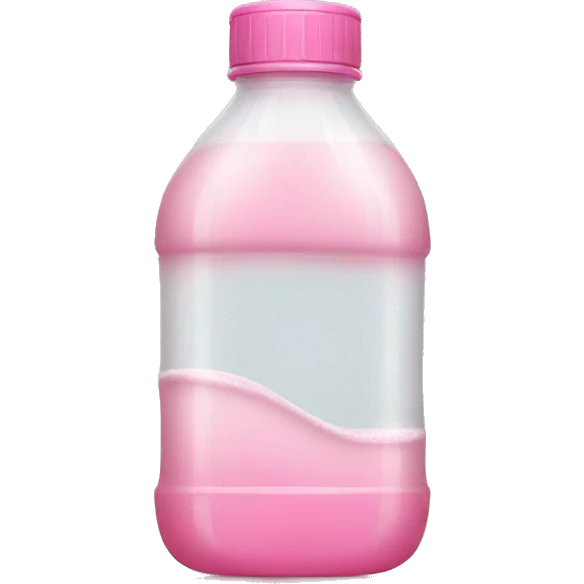 plastic bottle with clear pink liquid emoji
