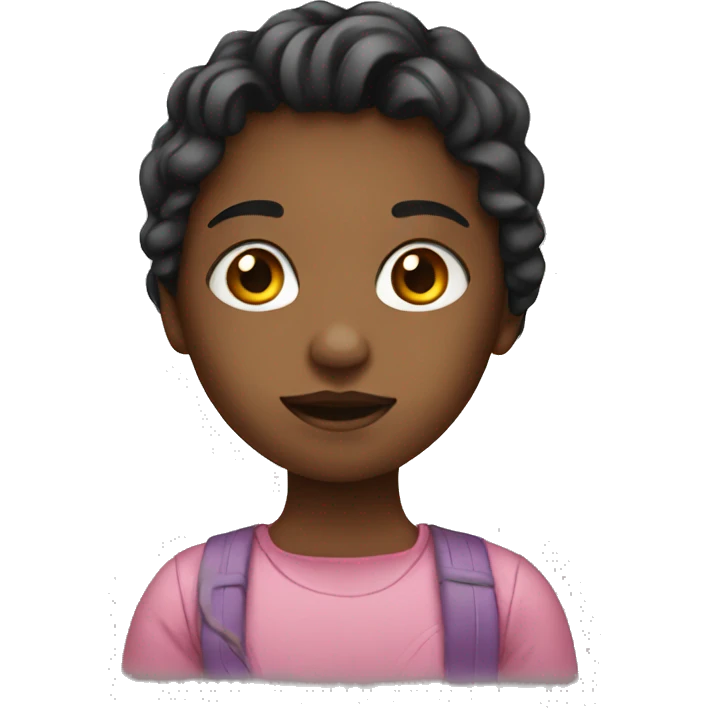 Girl drawing emoji