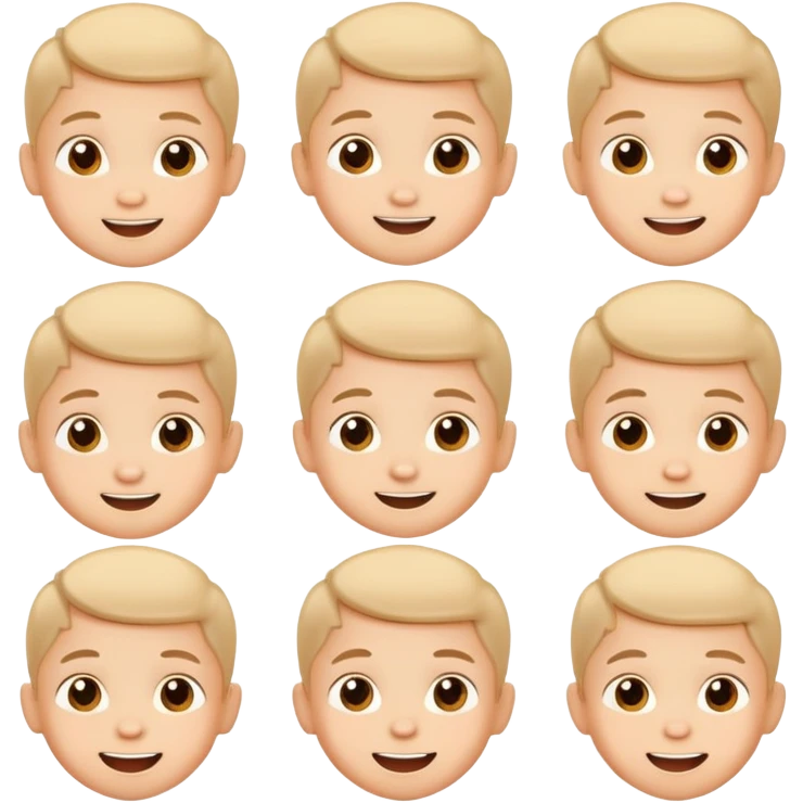 child's head with different expressions, cheerful and cute emoji