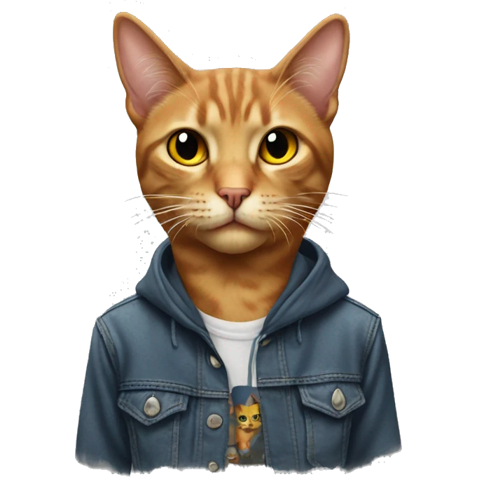Cat wearing thrasher shirt emoji