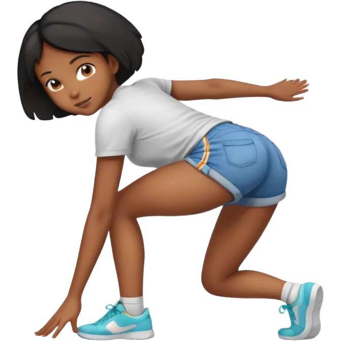 Black girl bending over emoji