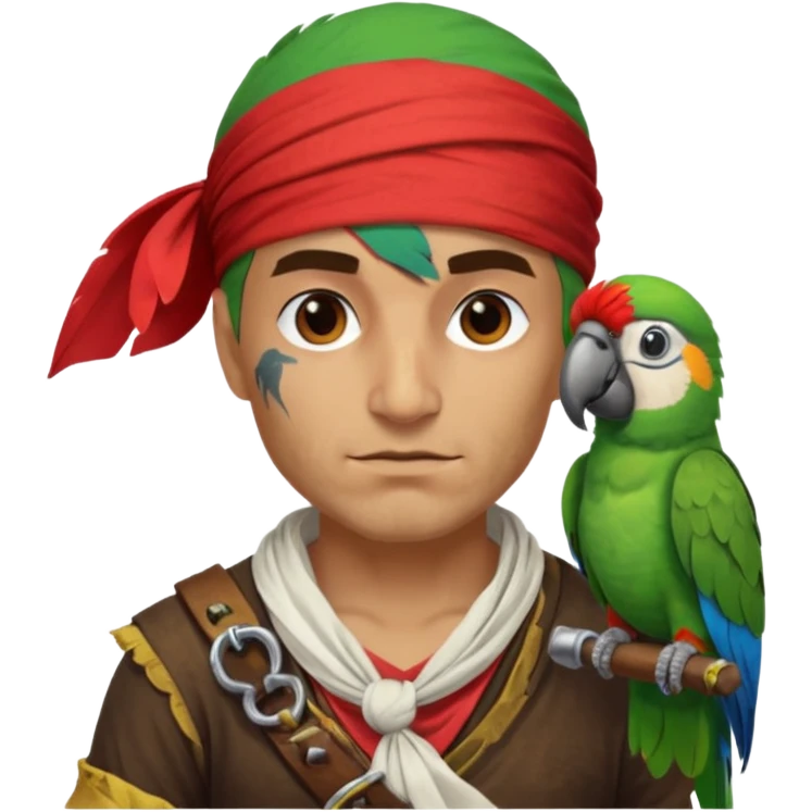 pirate and parrot emoji