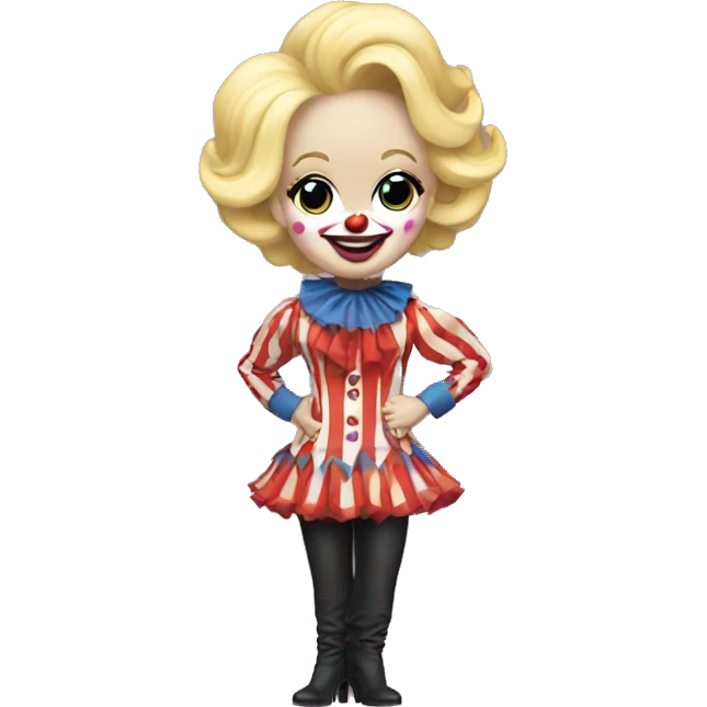 Dolly Parton wearing a clown costume emoji
