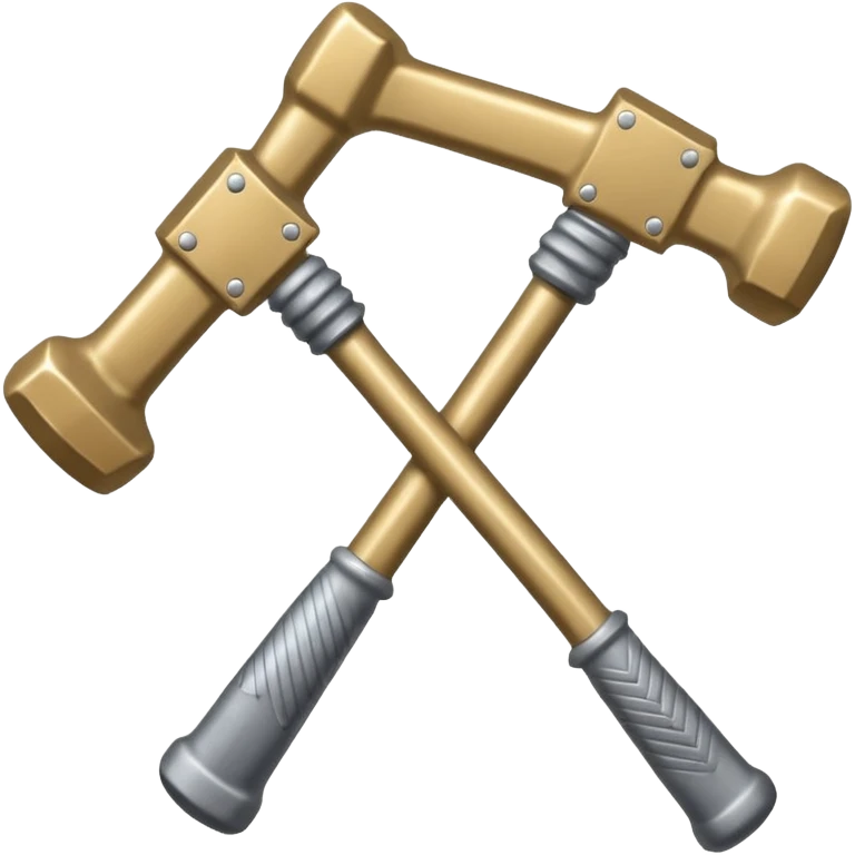 two hammers crossed over each other and a ticekt behind both of them. it has to be the simplest possible emoji
