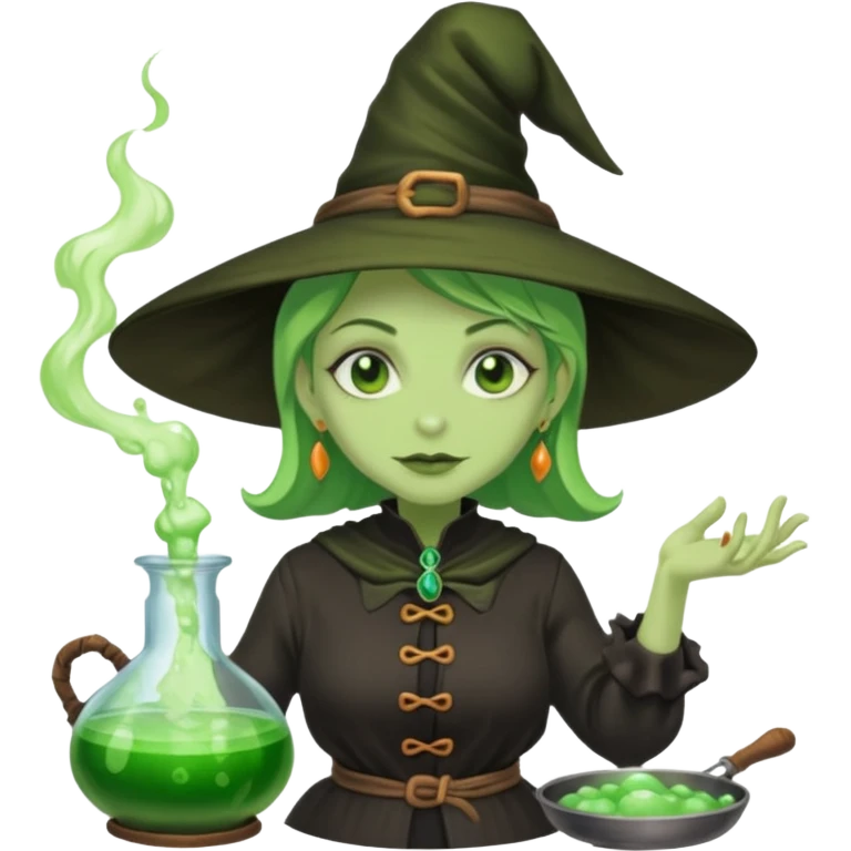 green witch cooking potion emoji
