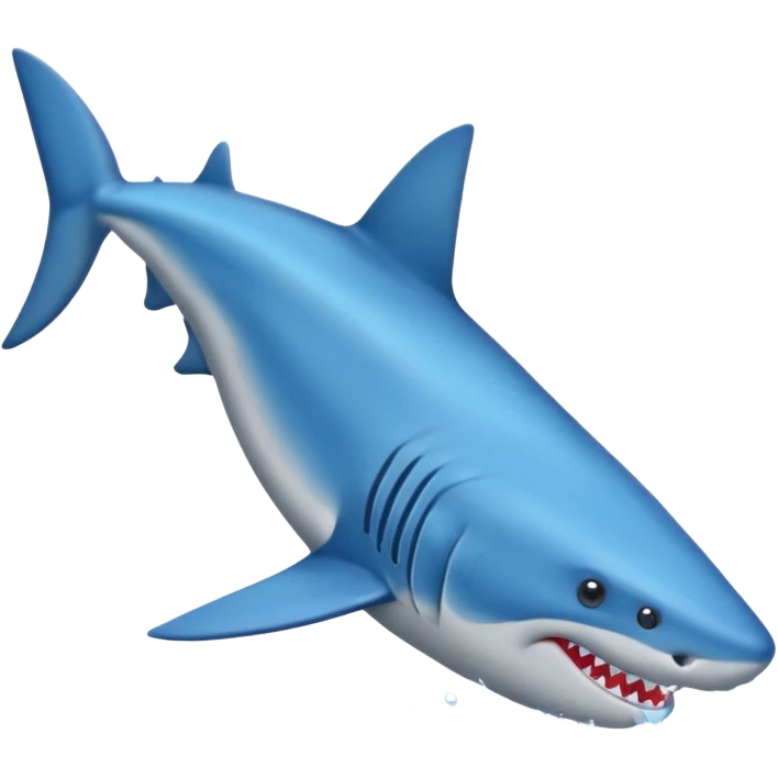 Un tiburón parado con zapatillas azules emoji