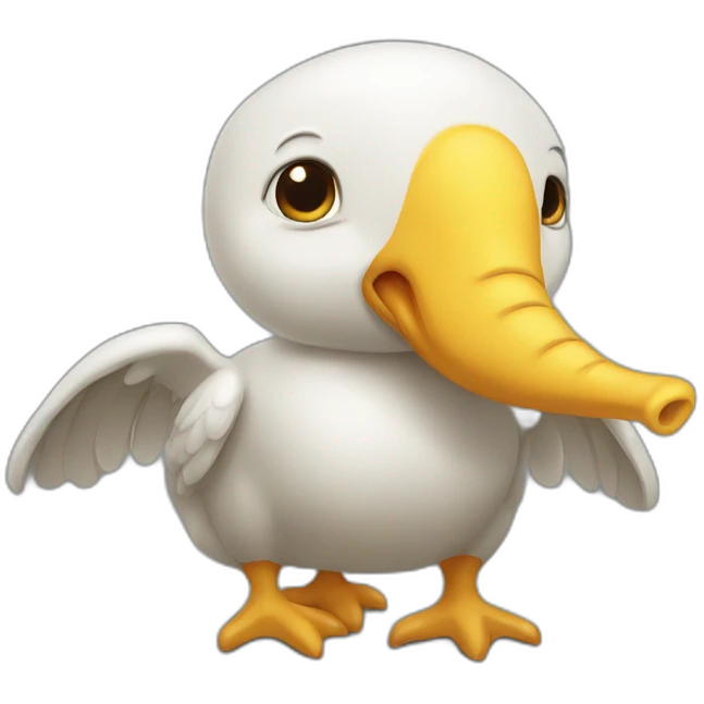 poussin sur un éléphant emoji
