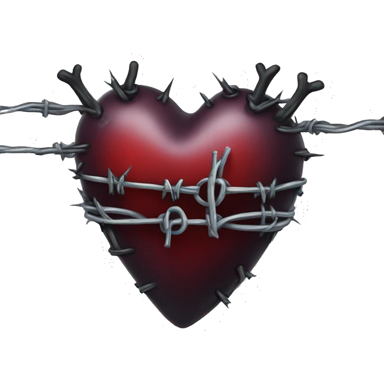 gothic heart with barbed wire emoji