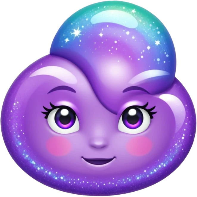 glitter purple and cian bolinha emoji