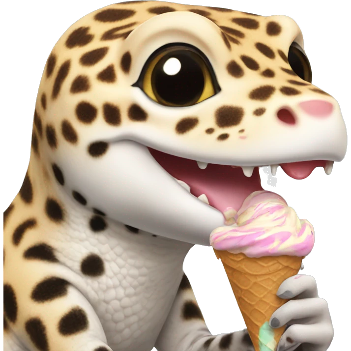 leopard gecko eating ice cream emoji