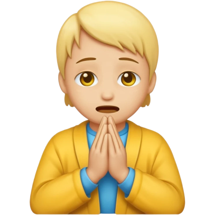 create a emoji of crying with hand in prayer emoji
