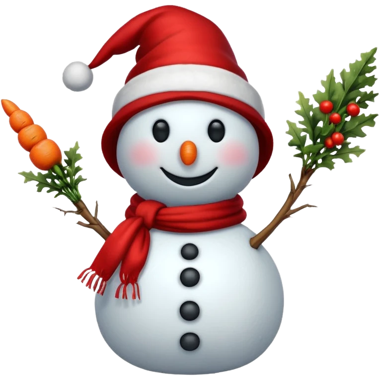 a snowman in a red scarf with the "S" logo and a red New Year's hat emoji
