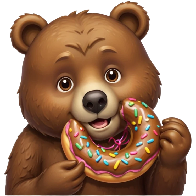 A lazy bear eats donut emoji