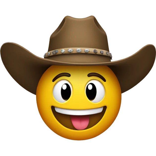 Smiley face with a cowboy hat emoji