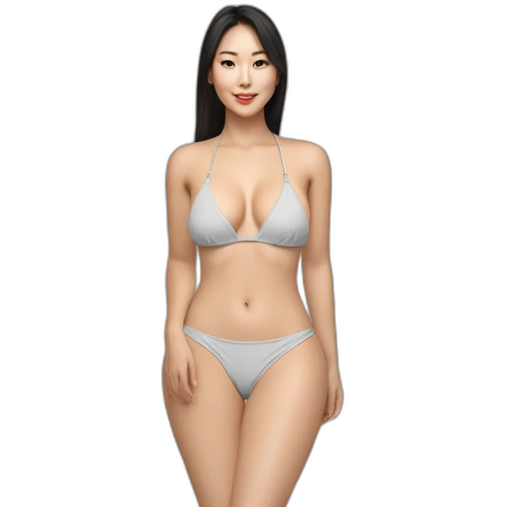 Sexy soft-fit wasian woman bikini (beach body) bed emoji