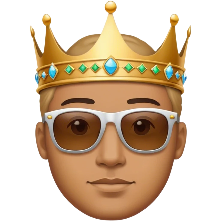 crown with sunglasses wear handsome guys emoji