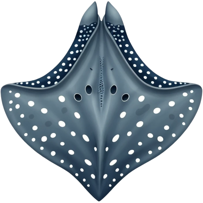 Spotted eagle sting ray with long stinger viewed from above emoji