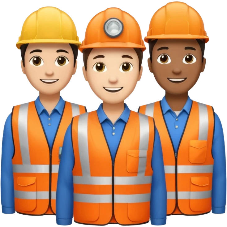 group of multiracial railway engineer  standing emoji