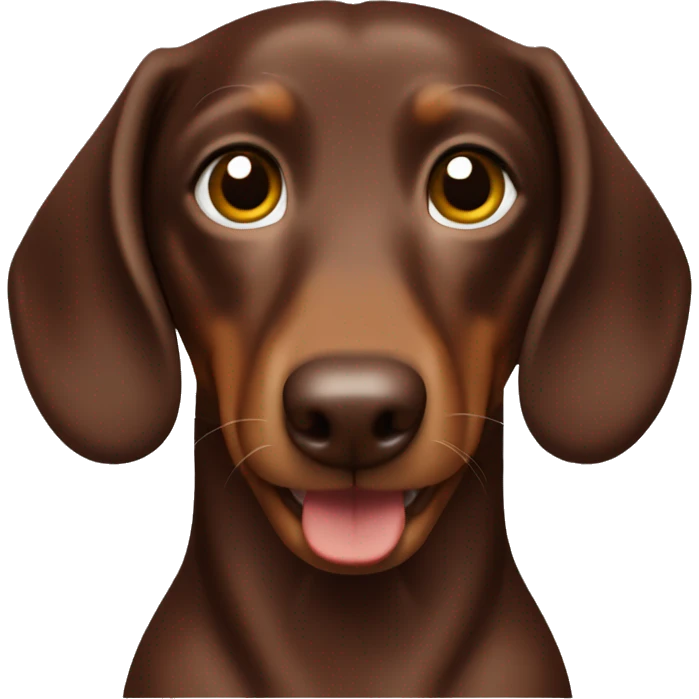 Chocolate-colored dachshun with tan emoji
