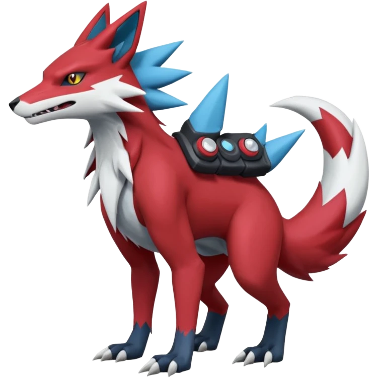 Zoroark-Zeraora-Lombax-Sergal-Zangoose-Cyclizar-Genesect-Pokémon, full body emoji