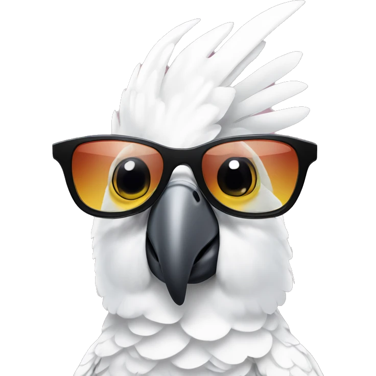 Cockatoo with sunglasses emoji