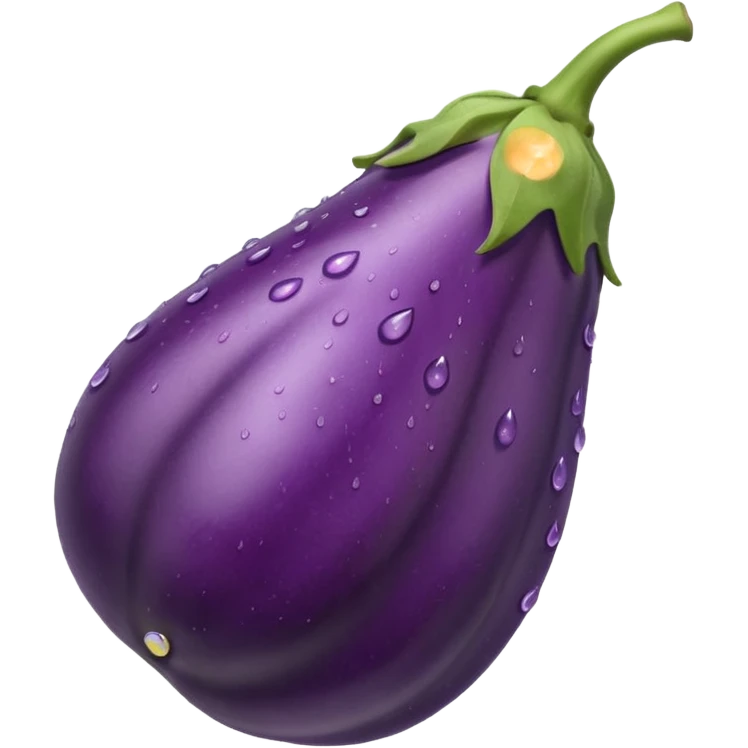 Eggplant with water drops  emoji