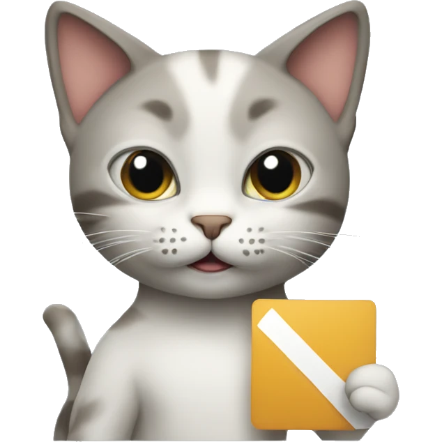 Cat holding a no trepassig sign emoji