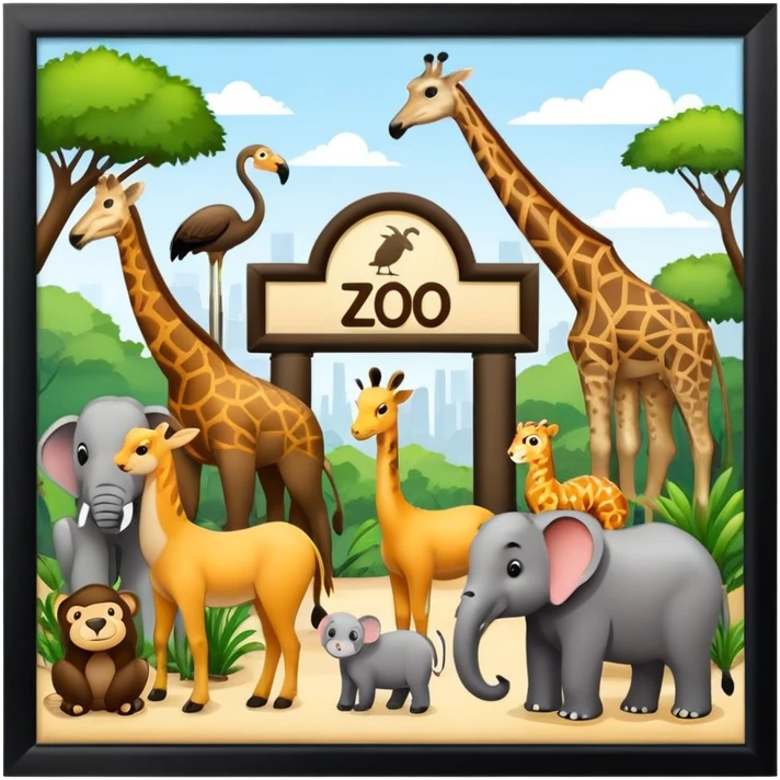 zoo with animals emoji