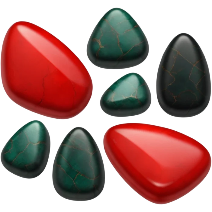  Tumbled glossy shiny black and red Bloodstone emoji