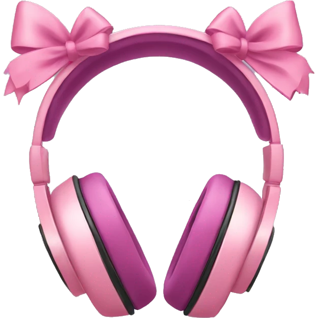 Coquette headphones with bows emoji