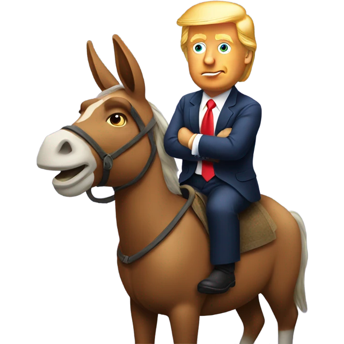 Donald trump riding a donkey  emoji