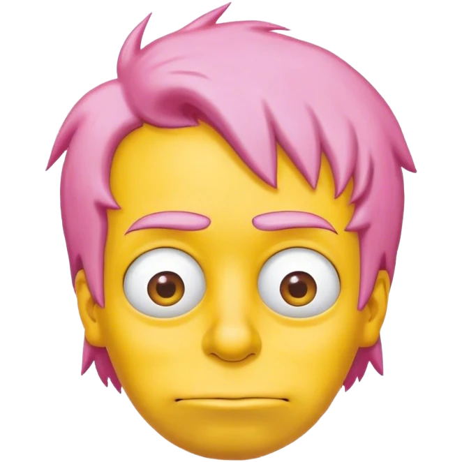 pink hair yellow face Simpson emoji