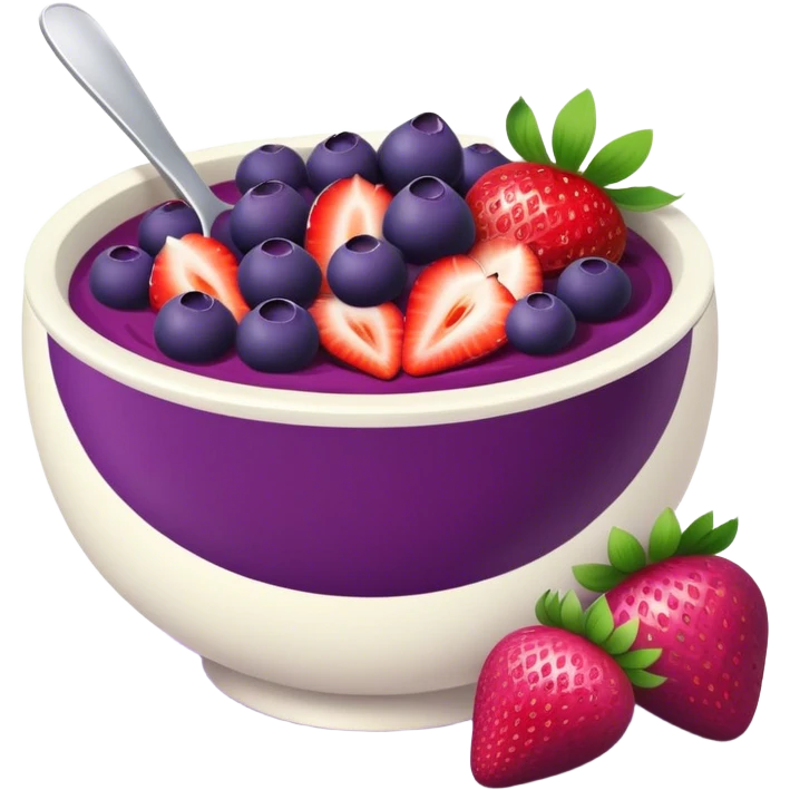 Açaí bowl with strawberries  emoji