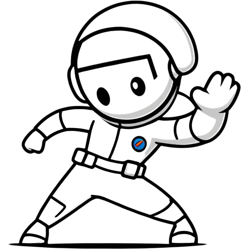 cartoonish superagent character in dynamic pose emoji
