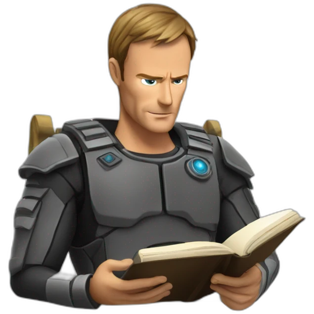 Michael Shanks Stargate reading a book emoji
