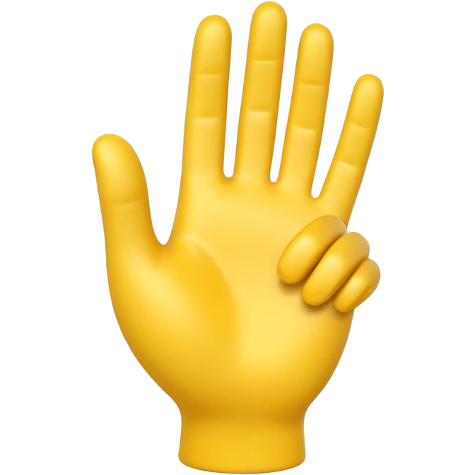 Apple-style 3D illustration of a single yellow hand like emoji emoji