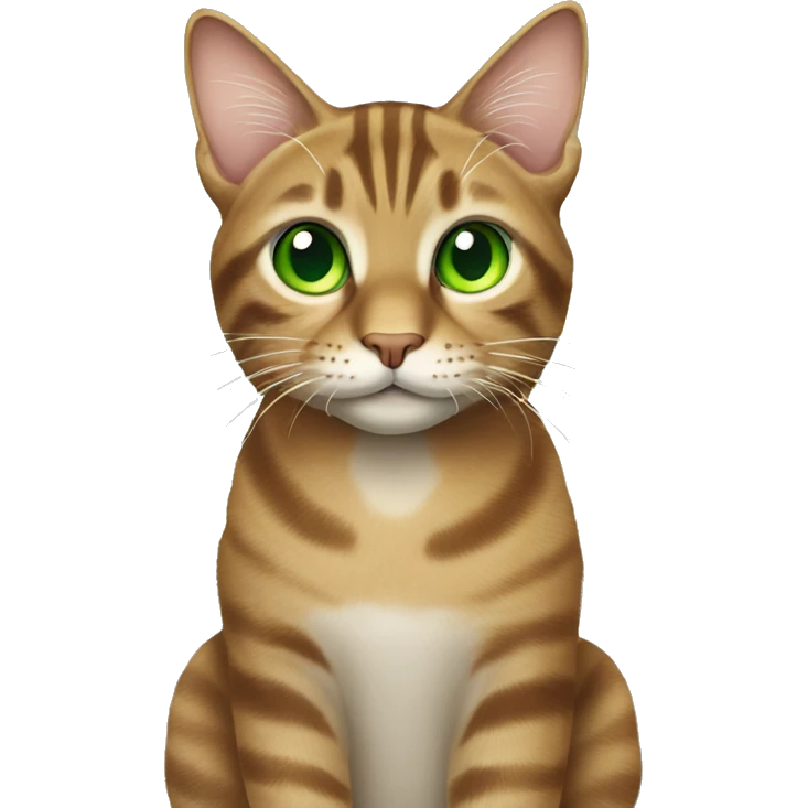 Tabby cat with green eyes emoji