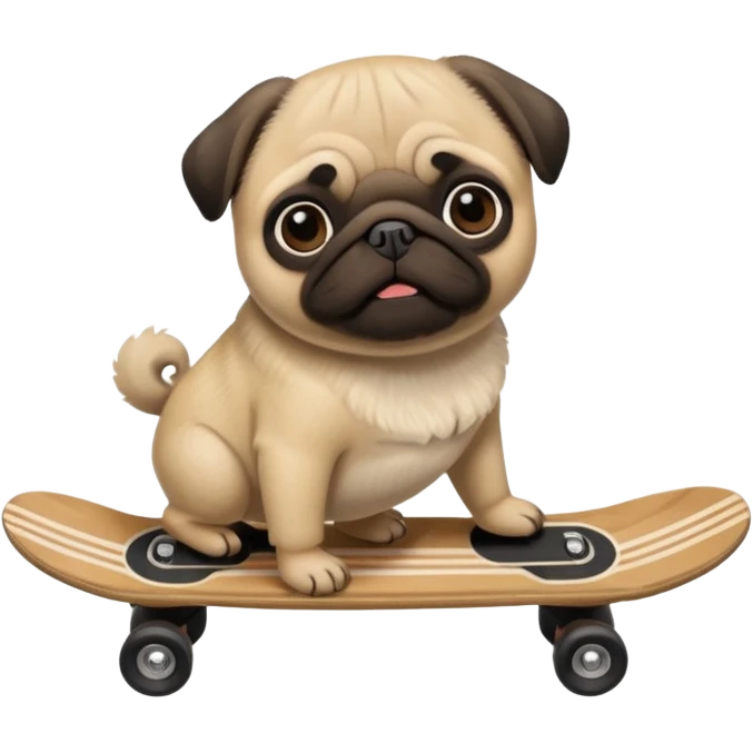 Pug on a Skateboard emoji
