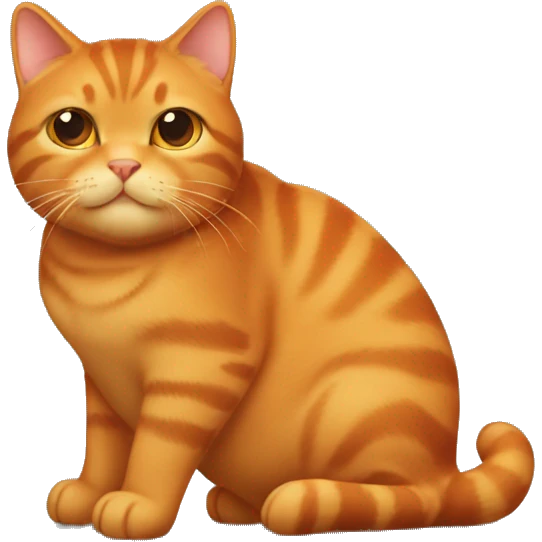 Dark orange tabby cat fat emoji